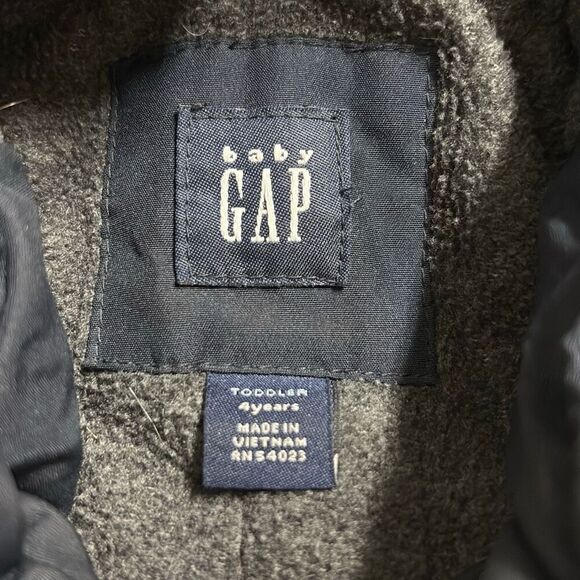 Gap Toddler 4 Navy Blue Yellow Winter Ski Zip Up Hoodie Heavy Coat - Picture 10 of 10